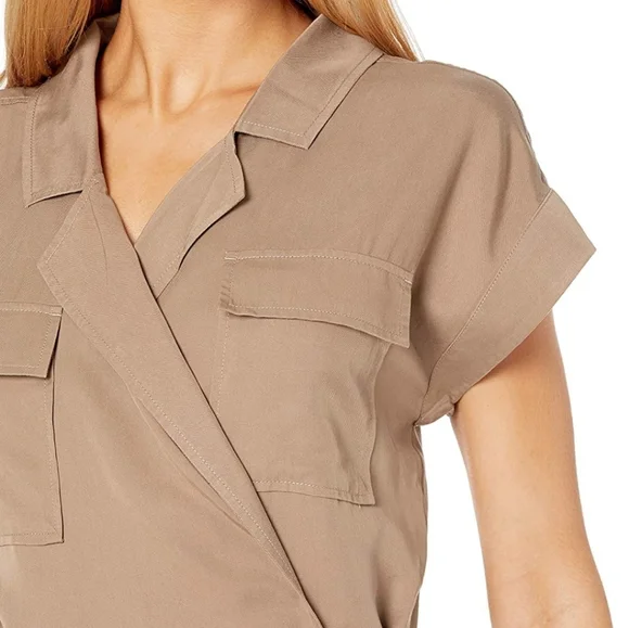 Crossed dress, short sleeves and front pockets ●●only available in black… - Picture 9 of 10